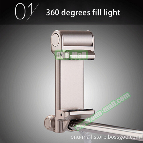 Wholesale Mini Monopod Selfie Stick with Light and Mirror for iPhone for Samsung etc.